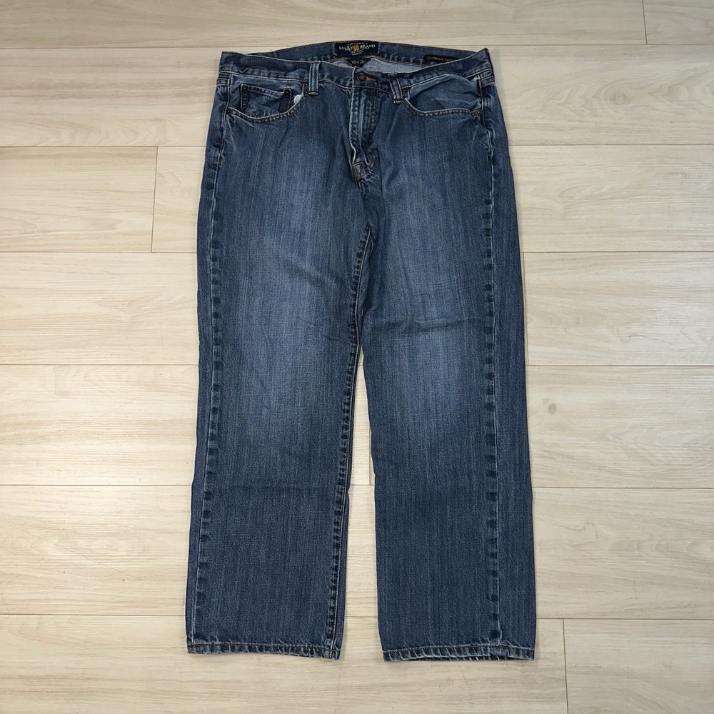 Lucky Brand 221‎ Original Straight Jeans Mens 38 Blue Denim Casual Pants 38x30